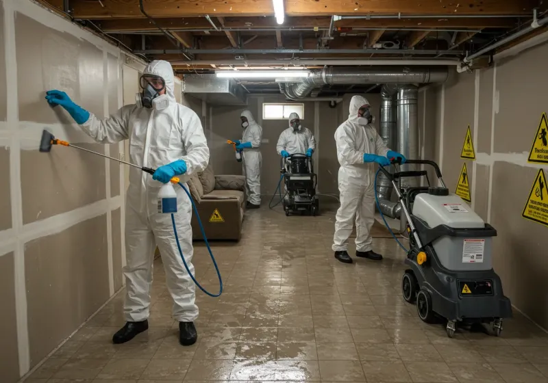 Basement Moisture Removal and Structural Drying process in Leeds, AL